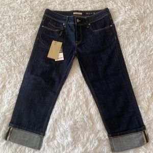 NWT Burberry Buckingham Skinny leg cropped jeans